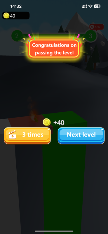 Level completion screen